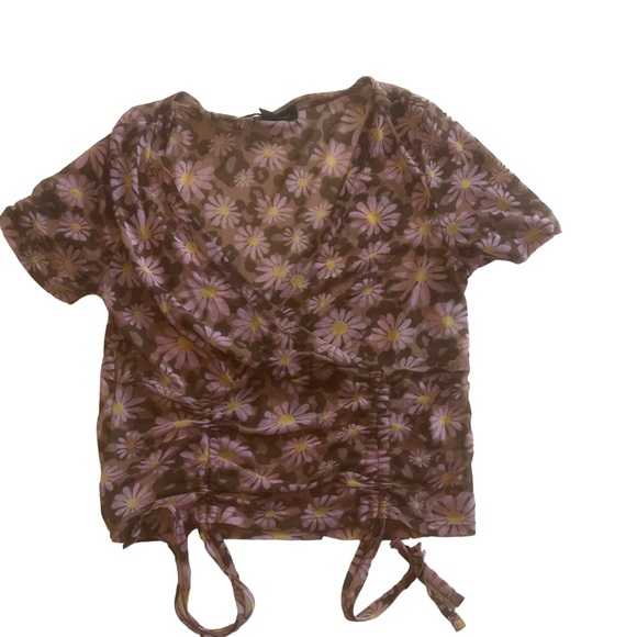 Social Scene Mesh Flower Top Large - Picture 1 of 6